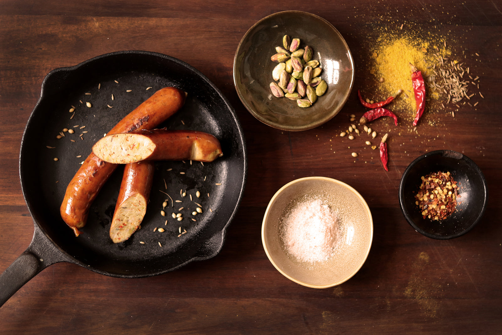 Organic Chicken Curry Sausage - approx 300-325g / pack of 4